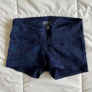NOBULL Women's Navy Patterned Athletic Shorts